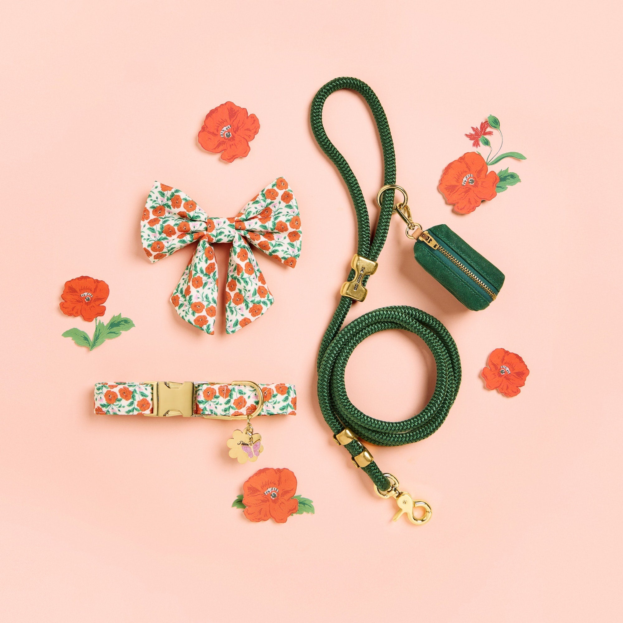 Golden Poppies Dog Collar