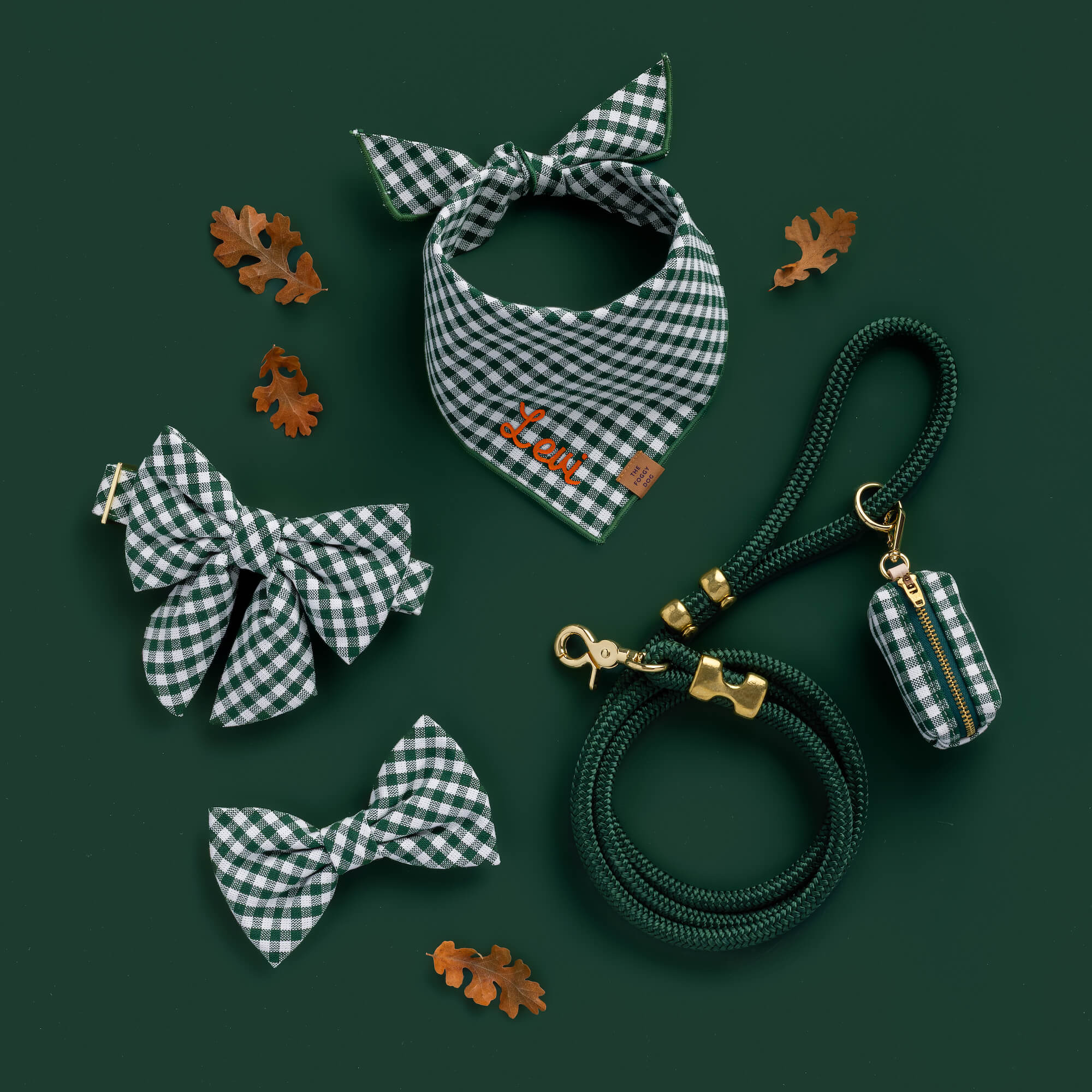Evergreen Gingham Waste Bag Holder